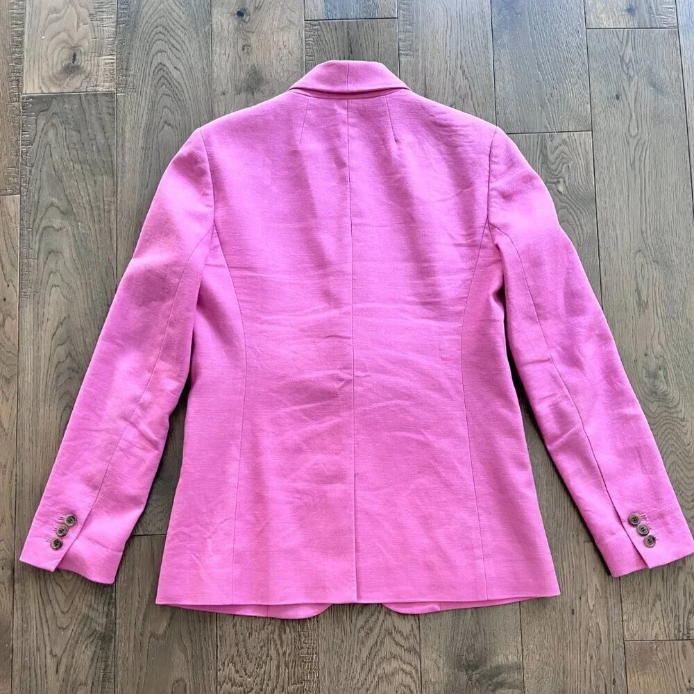 J. Crew Parke Blazer Pink Linen Blend Size 2 Lightweight Workwear